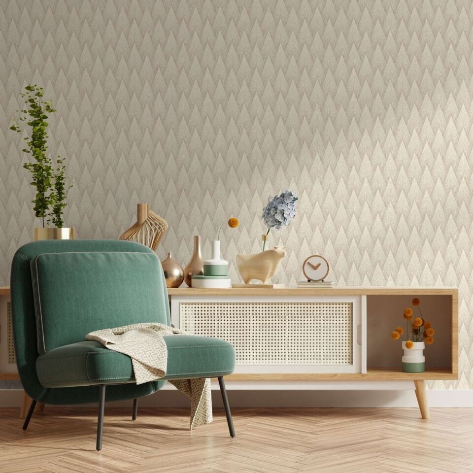 OMEGA 23202 Serisi - 3 Krem | Geometrik Desen Duvar Kağıdı