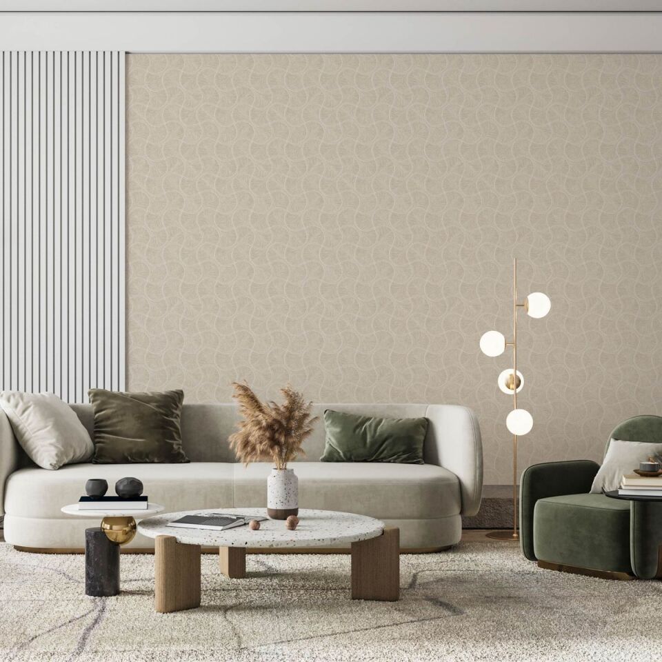 OMEGA 23201 Serisi - 3 Krem | Geometrik Desen Duvar Kağıdı
