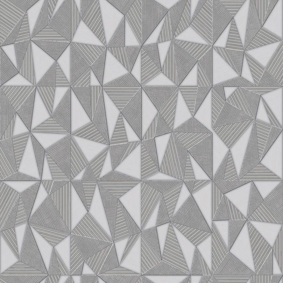 OMEGA 23204 Serisi - 3 Gri | Modern Geometrik Desen Duvar Kağıdı