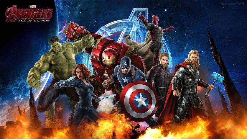 Avengers: Age of Ultron Kahramanları - Dinamik ve İkonik Poster