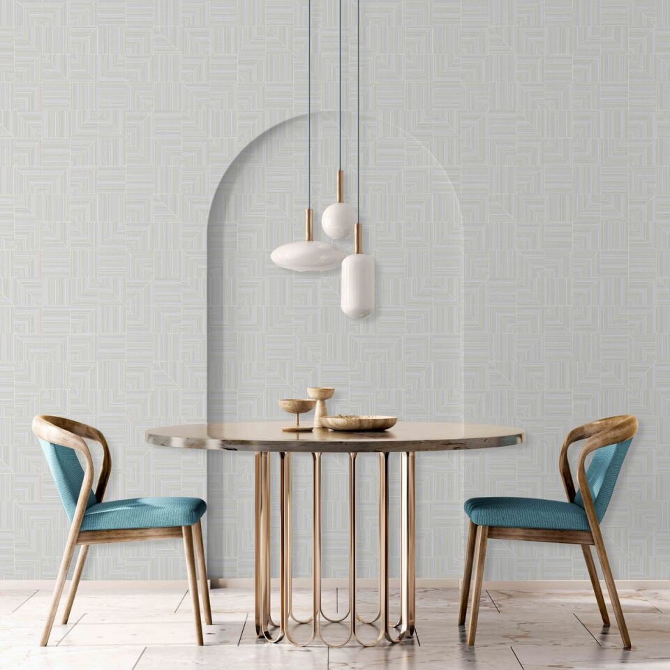 OMEGA 23209 Serisi - 1 Beyaz | Geometrik Modern Desen Duvar Kağıdı