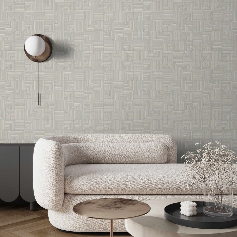 OMEGA 23209 Serisi - 3 Gri | Geometrik Modern Desen Duvar Kağıdı