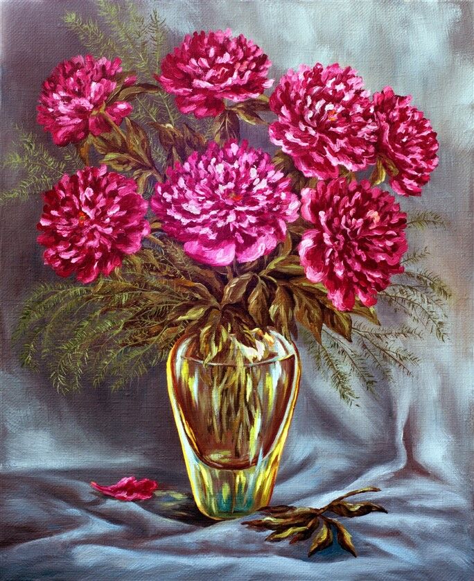Pastel Pembe Peonies Vazo Posteri