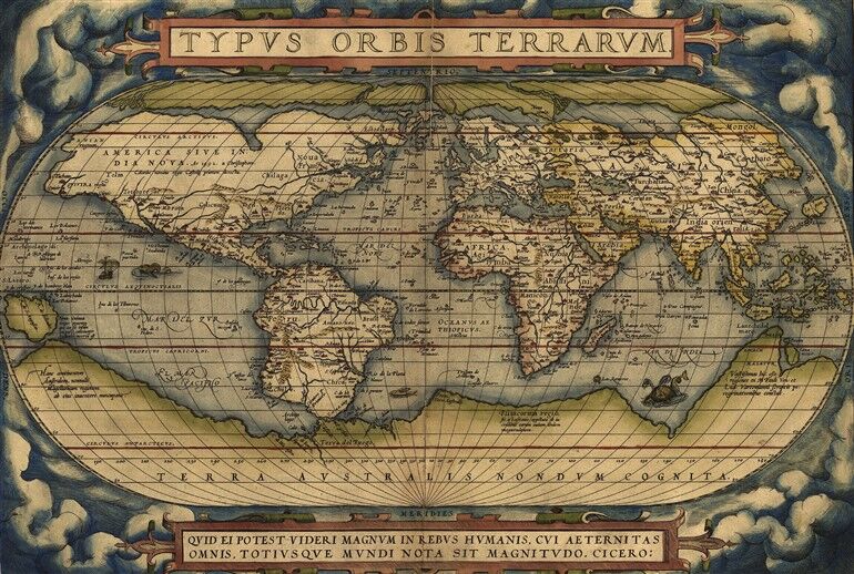 Ortelius'un Tarihi Dünya Haritası - 16. Yüzyıl Theatrum Orbis Terrarum Baskısı