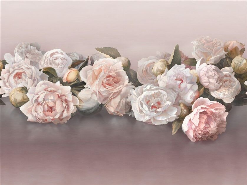 Pastel Şakayık Çiçek Buketi Duvar Kağıdı Posteri
