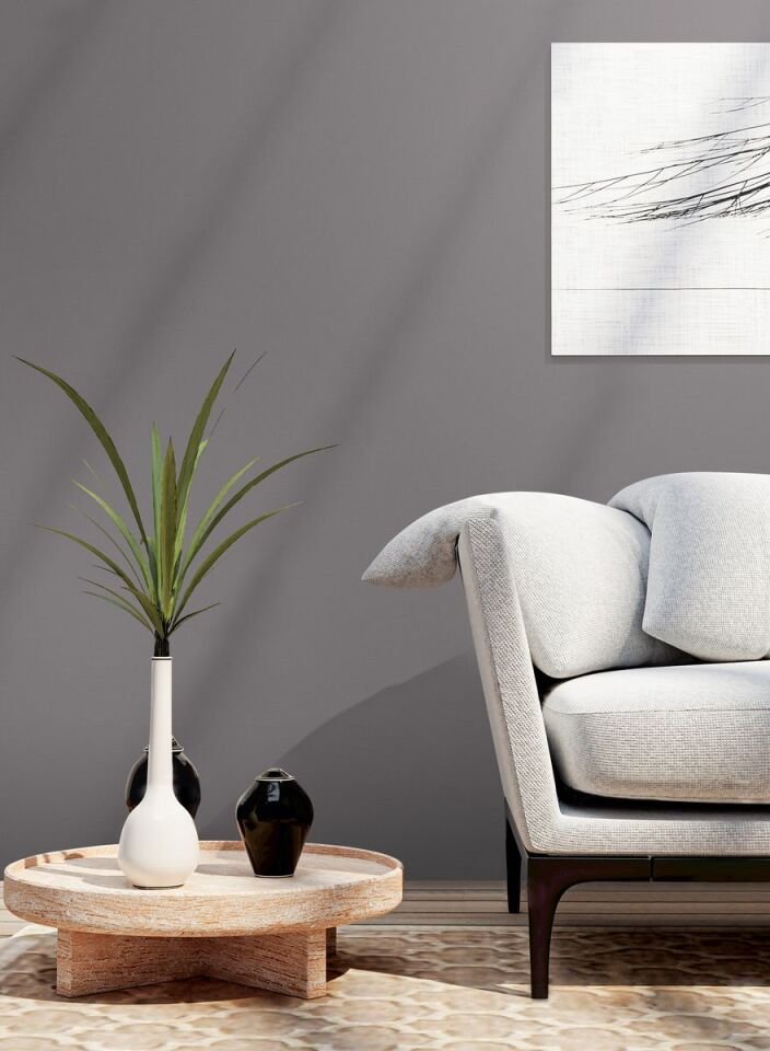 HUE 24205 Serisi - 4 Gri | Modern Düz Desen Duvar Kağıdı