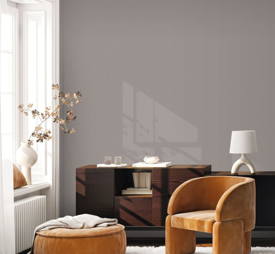 HUE 24205 Serisi - 6 Gri | Modern Düz Desen Duvar Kağıdı