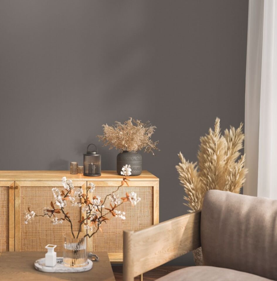 HUE 24205 Serisi - 8 Kahverengi | Modern Düz Desen Duvar Kağıdı