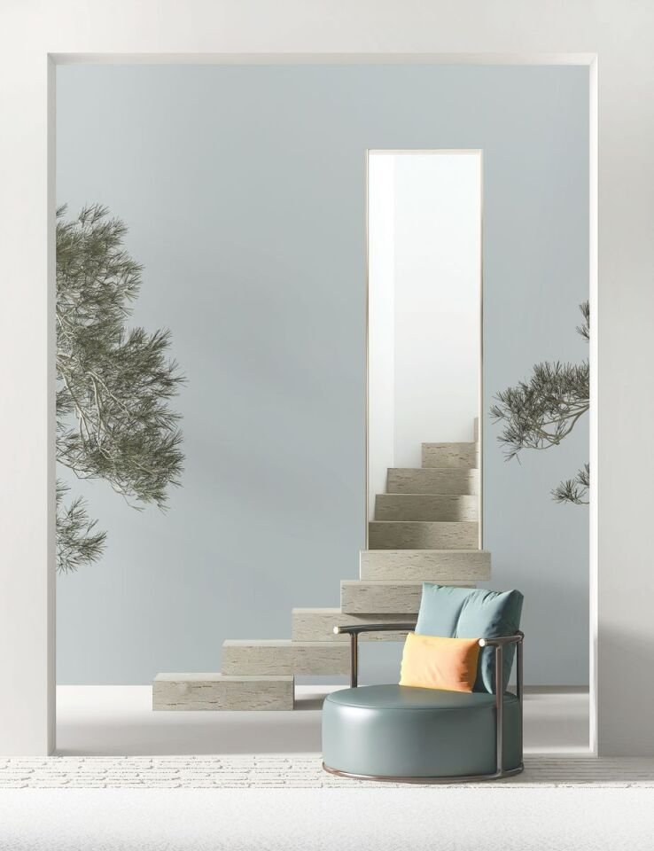 HUE 24205 Serisi - 9 Açık Yeşil | Modern Düz Desen Duvar Kağıdı