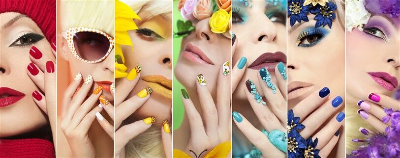 Renkli ve Detaylı Nail Art Kolaj Poster