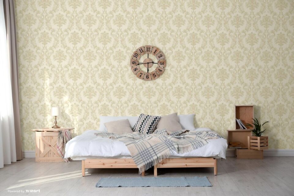 EPHES 6808 Serisi - 1 Açık Krem | Zengin Damask Desenli Duvar Kağıdı