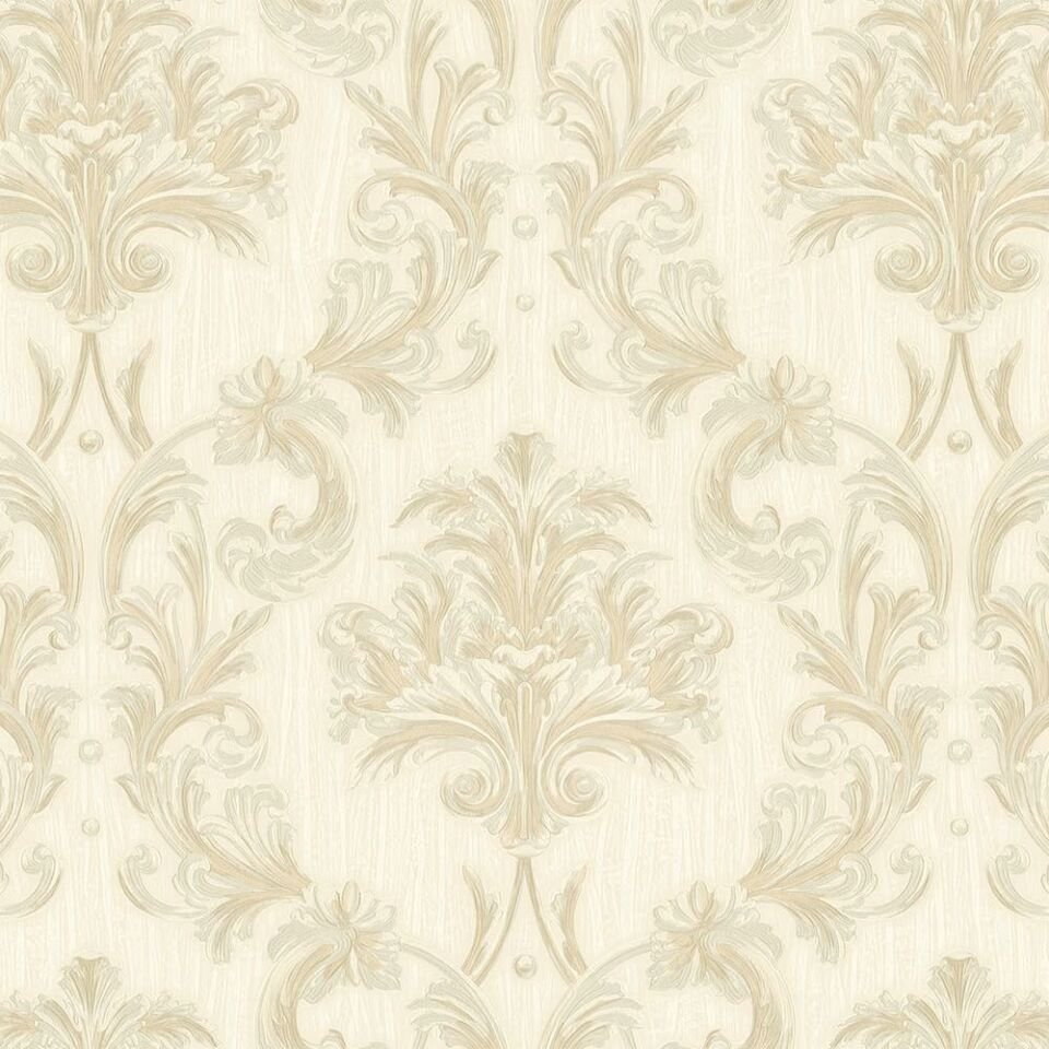 EPHES 6808 Serisi - 1 Açık Krem | Zengin Damask Desenli Duvar Kağıdı