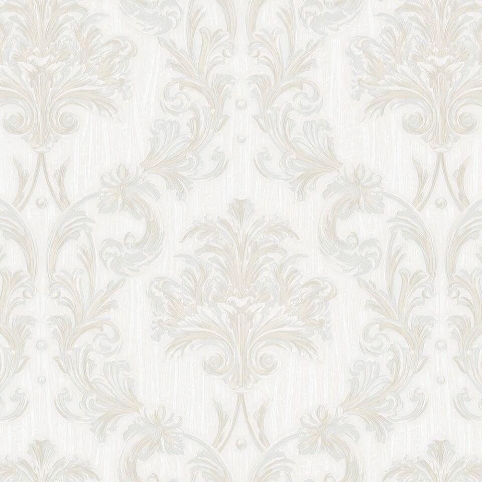 EPHES 6808 Serisi - 6 Beyaz | Zengin Damask Desenli Duvar Kağıdı