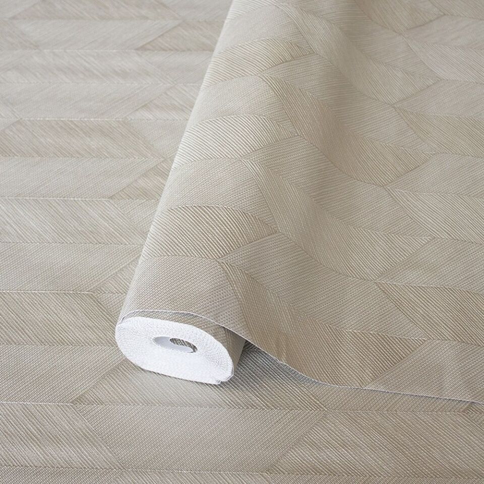 VERA 1501 Serisi - 3 Koyu Krem | Modern Geometrik Desen Duvar Kağıdı