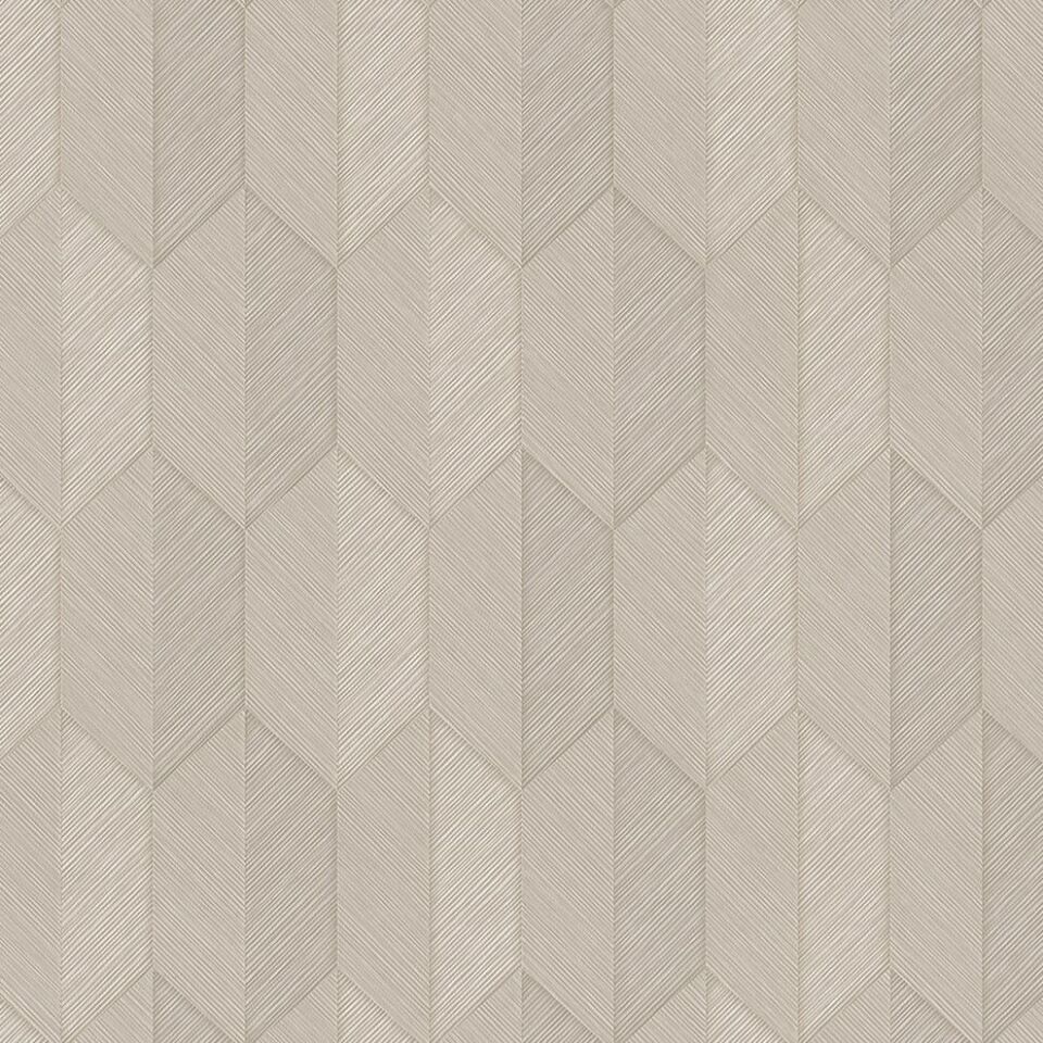 VERA 1501 Serisi - 3 Koyu Krem | Modern Geometrik Desen Duvar Kağıdı