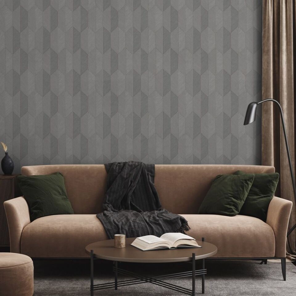 VERA 1501 Serisi - 4 Gri | Modern Geometrik Desen Duvar Kağıdı