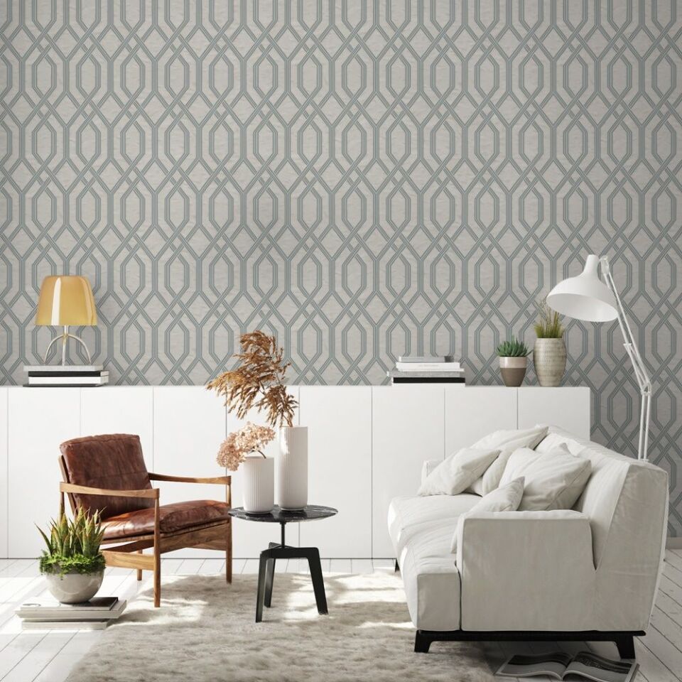 VERA 1502 Serisi - 3 Gri | Modern Geometrik Desen Duvar Kağıdı