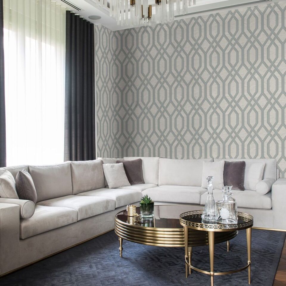 VERA 1502 Serisi - 3 Gri | Modern Geometrik Desen Duvar Kağıdı