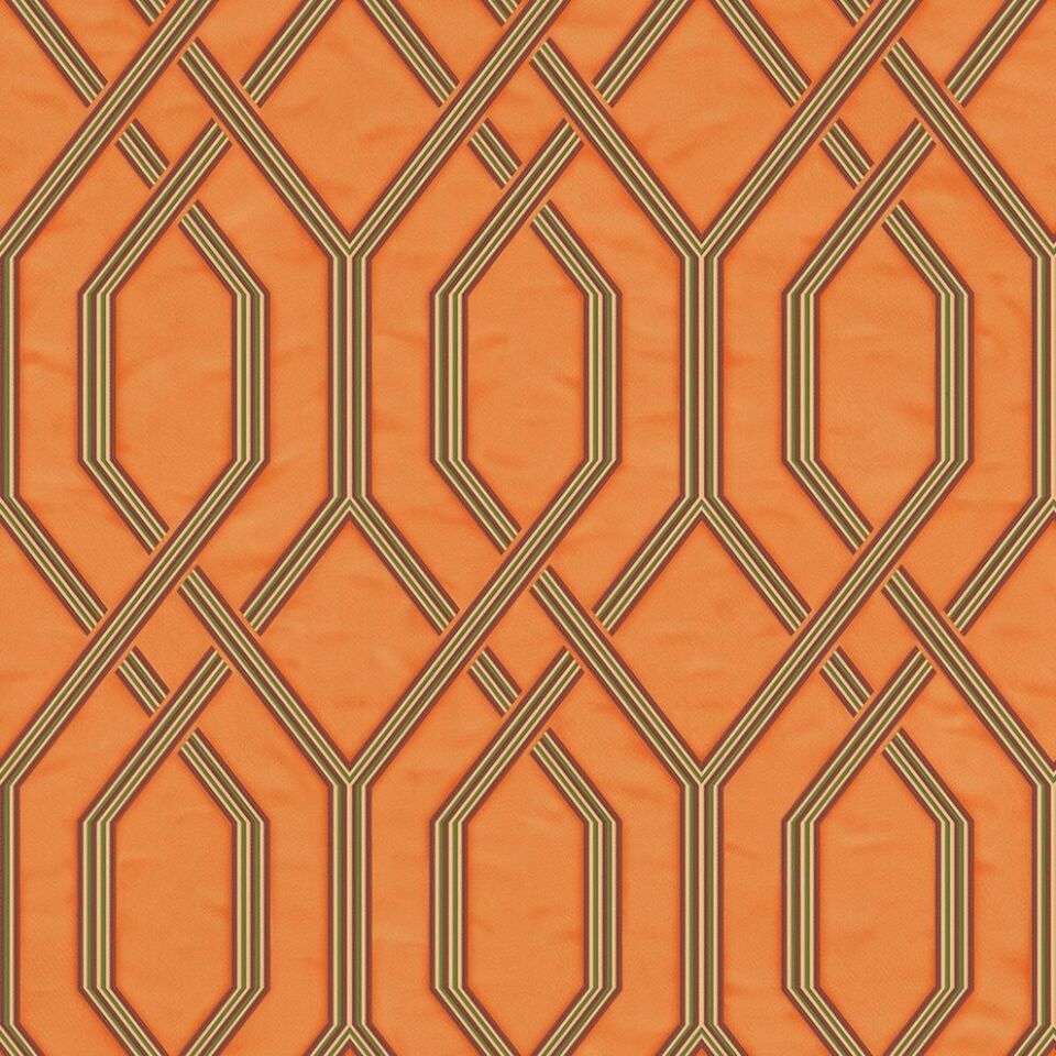 VERA 1502 Serisi - 4 Turuncu | Modern Geometrik Desen Duvar Kağıdı