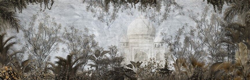 Doğa İçinde Taj Mahal Manzarası - Sanatsal ve Detaylı Poster