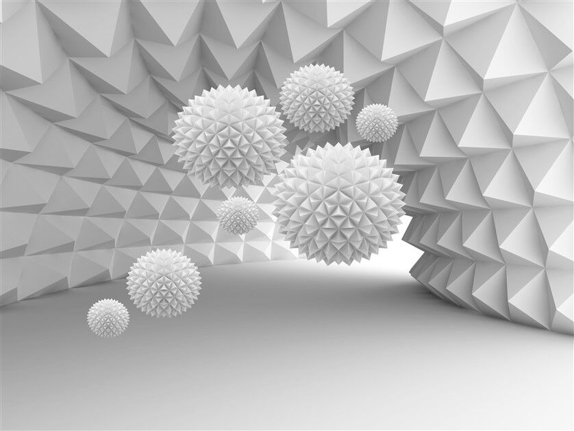 Soyut Geometrik Spiky Küreler Duvar Posteri