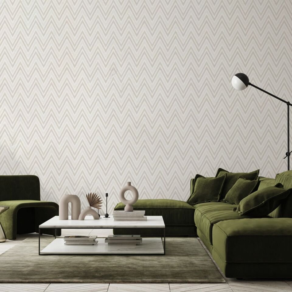 VERA 1509 Serisi - 1 Beyaz | Modern Geometrik Desen Duvar Kağıdı