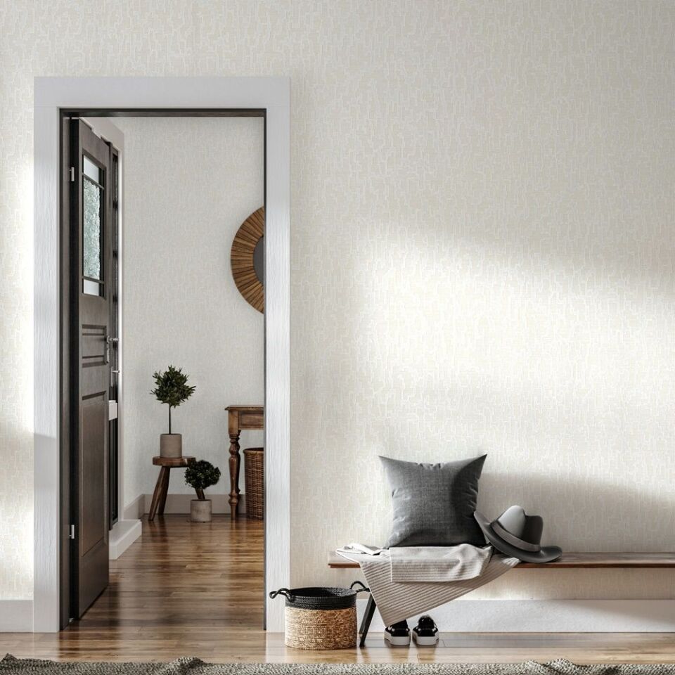 VERA 1510 Serisi - 1 Beyaz | Modern Geometrik Desen Duvar Kağıdı
