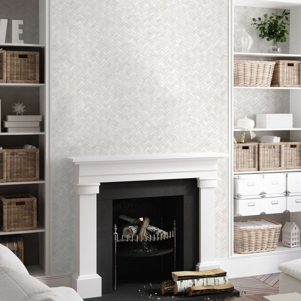 VERA 1511 Serisi - 1 Beyaz | Modern Geometrik Desen Duvar Kağıdı