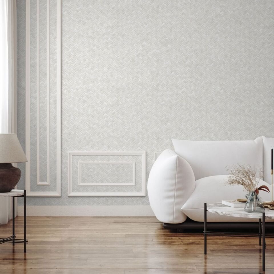 VERA 1511 Serisi - 1 Beyaz | Modern Geometrik Desen Duvar Kağıdı