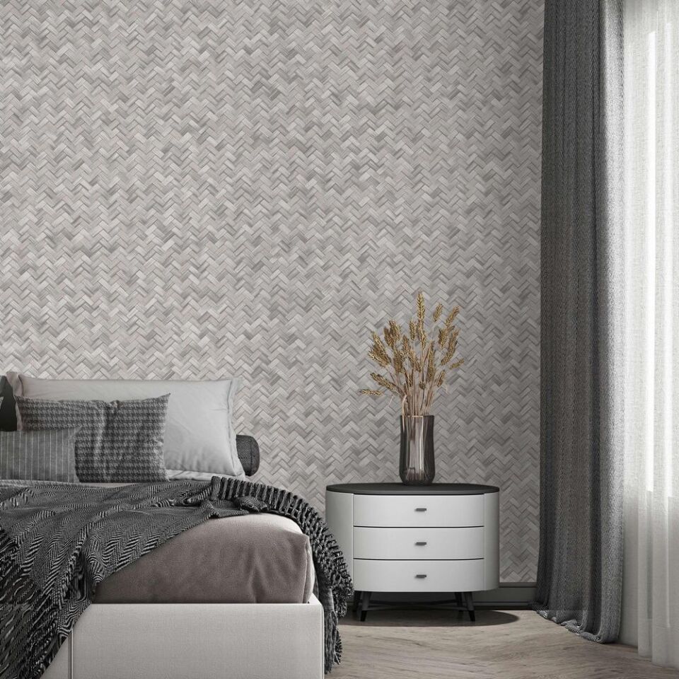 VERA 1511 Serisi - 4 Gri | Modern Geometrik Desen Duvar Kağıdı