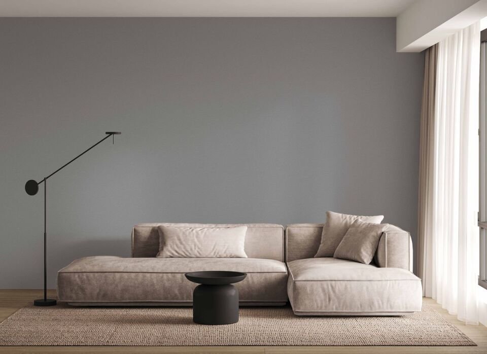 HUE 24202-5 Gri | Modern Düz Desen Duvar Kağıdı
