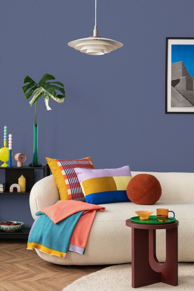 HUE 24202-6 Lacivert | Modern Düz Desen Duvar Kağıdı