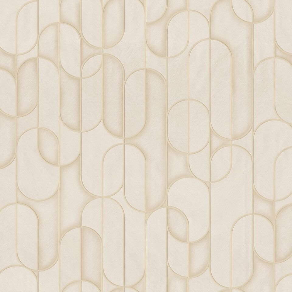 VERA 1514 Serisi - 2 Krem | Modern Geometrik Desen Duvar Kağıdı