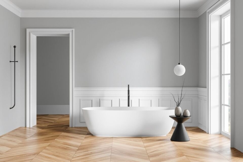 HUE 24202-7 Gri | Modern Düz Desen Duvar Kağıdı