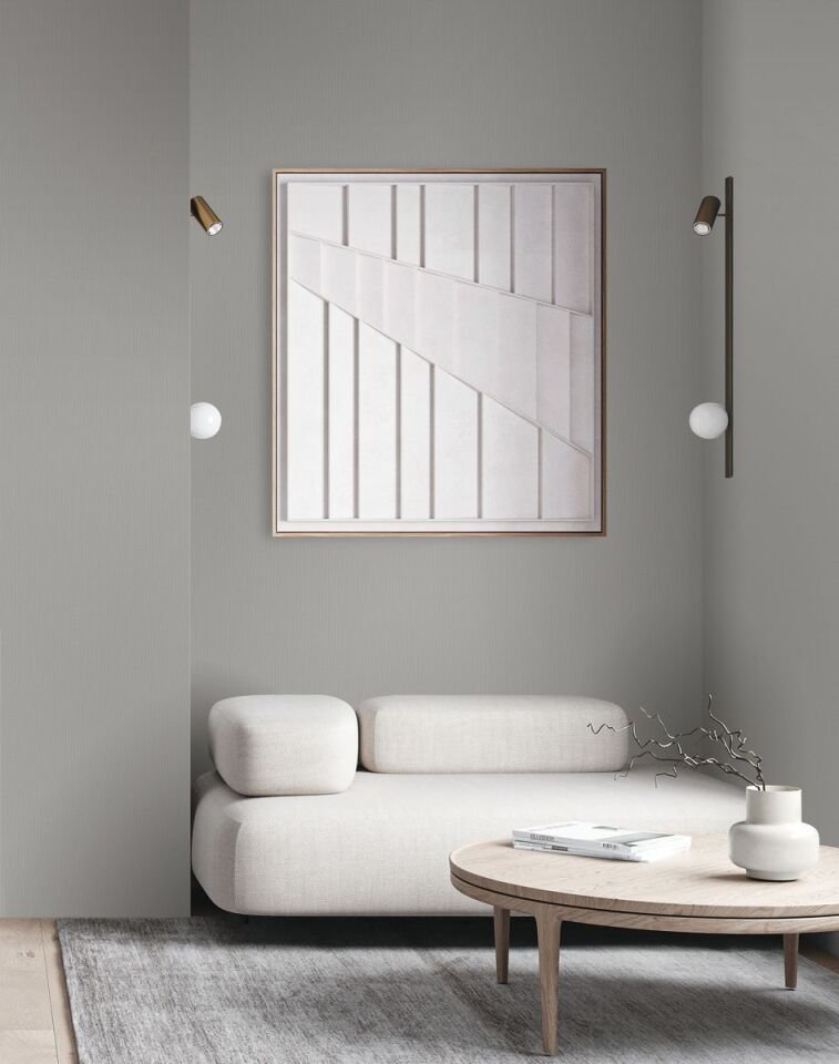 HUE 24203-5 Gri | Modern Düz Desen Duvar Kağıdı