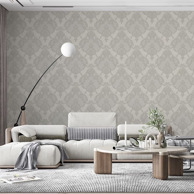 DANTE 1403 Serisi - 4 Gri | Damask Desen Duvar Kağıdı