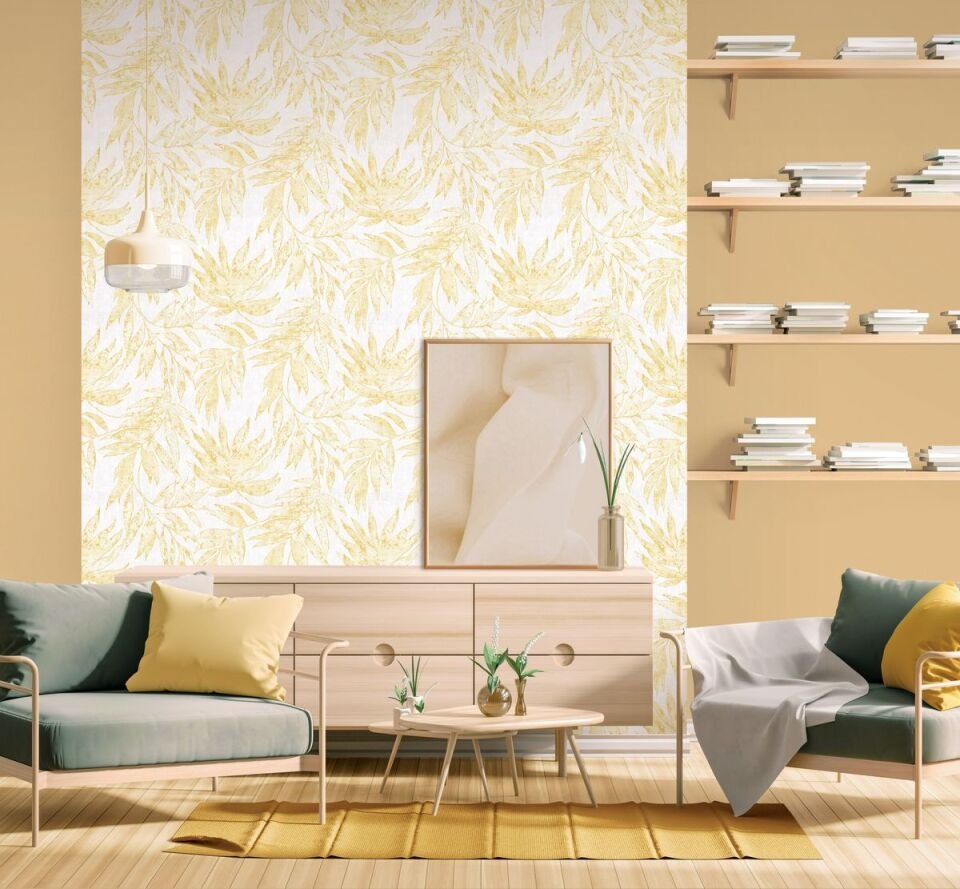 HUE 24204-4 Krem | Modern Düz Desen Duvar Kağıdı