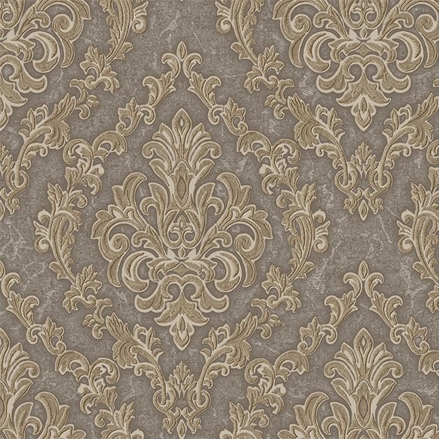 DANTE 1405 Serisi - 4 Kahverengi | Zengin Damask Desen Duvar Kağıdı