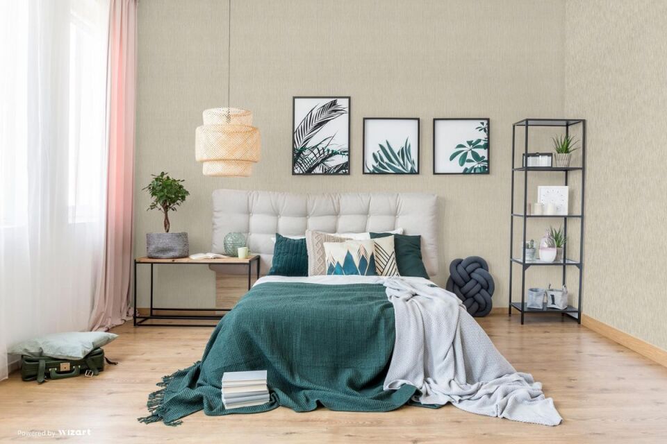 EPHES 5801 Serisi - 1 Krem | Minimalist Dokulu Duvar Kağıdı