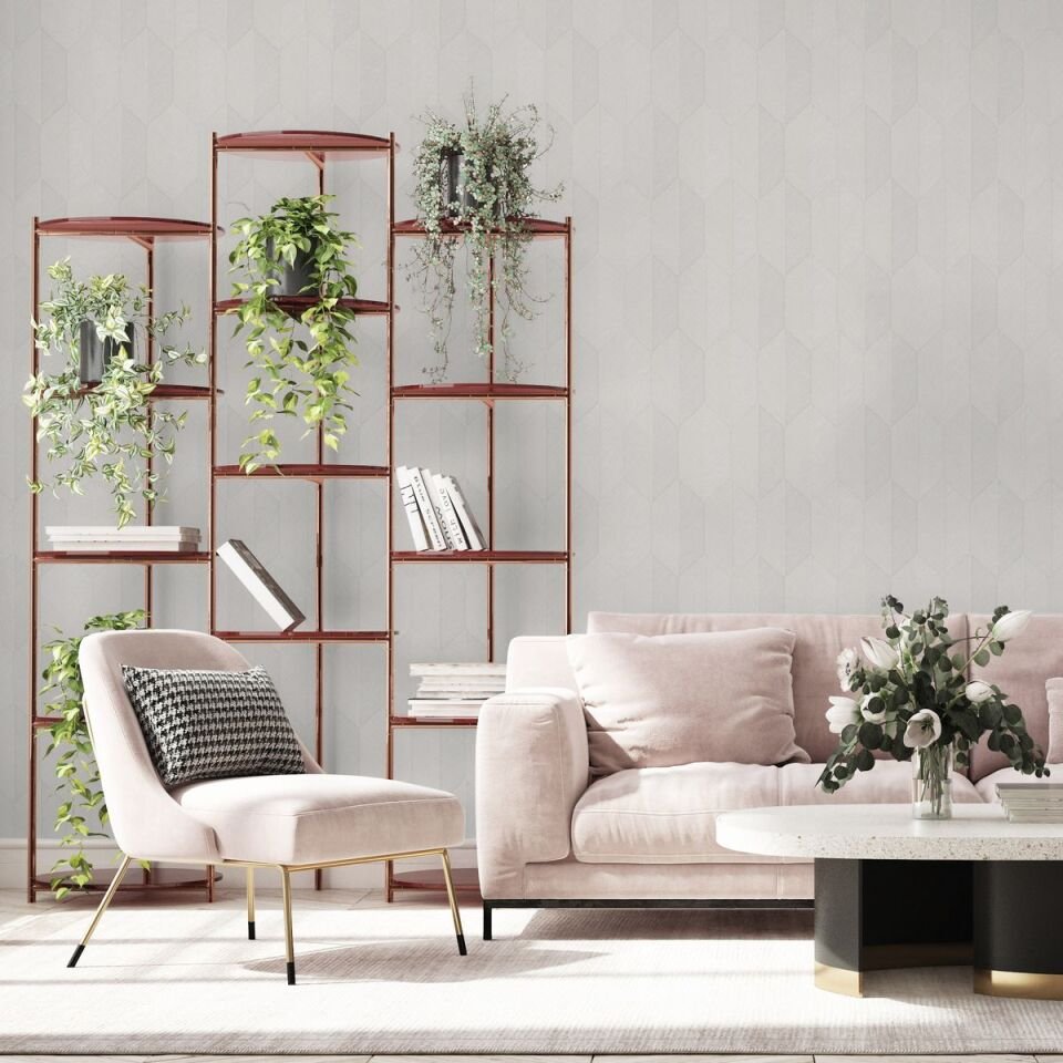 VERA 1501 Serisi - 1 Krem | Modern Geometrik Desen Duvar Kağıdı