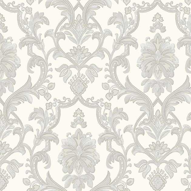 DANTE 1407 Serisi - 1 Beyaz | Klasik Damask Desen Duvar Kağıdı