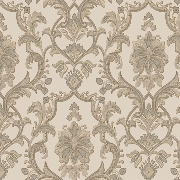 DANTE 1407 Serisi - 4 Krem Bakır | Klasik Damask Desen Duvar Kağıdı
