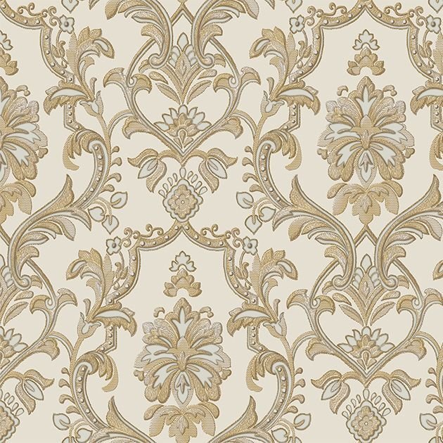 DANTE 1407 Serisi - 5 Krem | Klasik Damask Desen Duvar Kağıdı