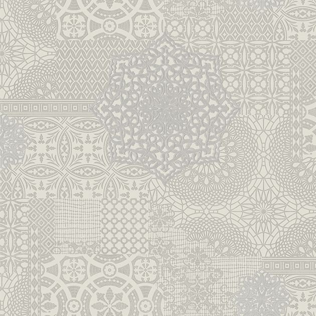 DANTE 1409 Serisi - 2 Gri | Geometric Damask Desen Duvar Kağıdı
