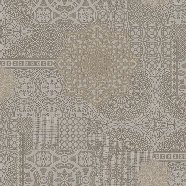 DANTE 1409 Serisi - 4 Gri | Geometric Damask Desen Duvar Kağıdı