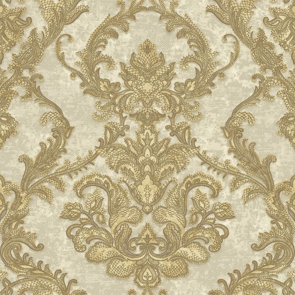 SEYYAH 1303 Serisi - 3 Krem | Zengin Damask Desenli Duvar Kağıdı