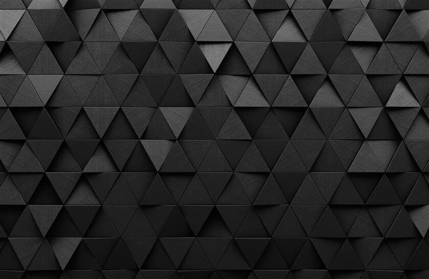 3D Siyah Ahşap Üçgen Desenli Dokulu Minimalist Duvar Posteri