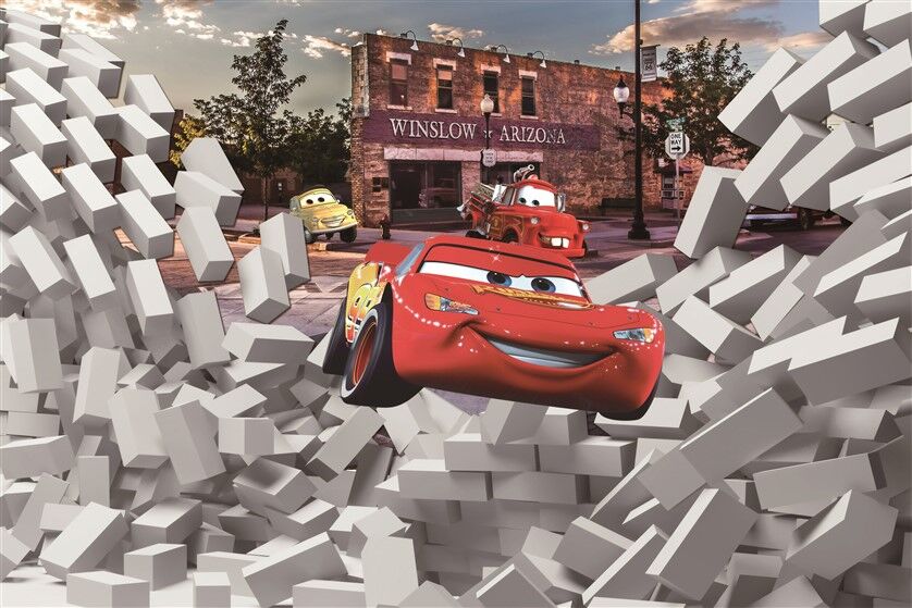 Arabalar Şimşek McQueen - Winslow Arizona'da Yarış Duvar Posteri