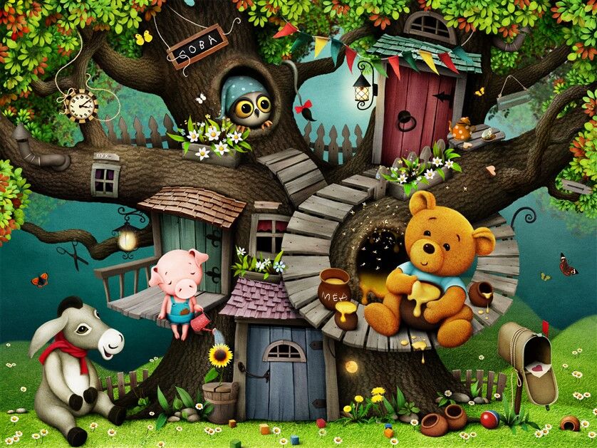 Ayıcık Winnie the Pooh - Ağaç Evinde 60 Parça Puzzle