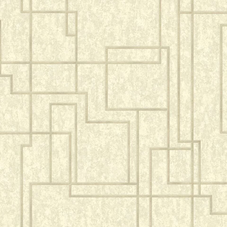 OCTAGON 1202 Serisi - 2 Krem | Geometrik Duvar Kağıdı